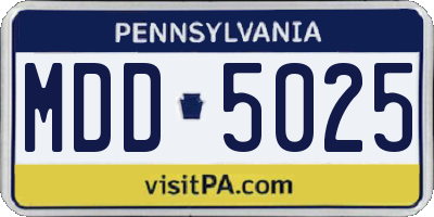 PA license plate MDD5025