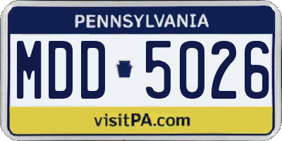 PA license plate MDD5026