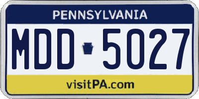 PA license plate MDD5027