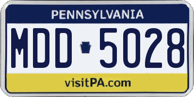 PA license plate MDD5028