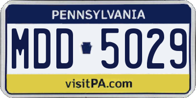 PA license plate MDD5029