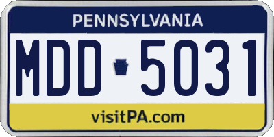 PA license plate MDD5031