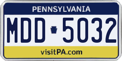 PA license plate MDD5032