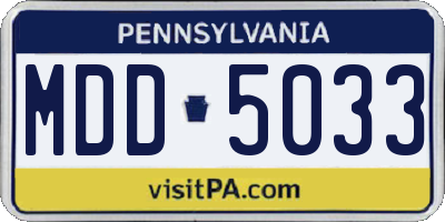 PA license plate MDD5033
