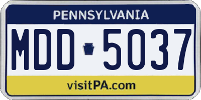 PA license plate MDD5037