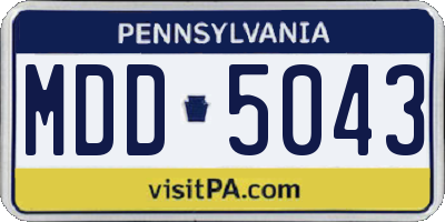 PA license plate MDD5043