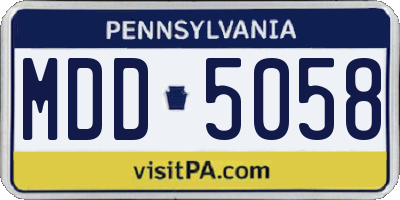 PA license plate MDD5058