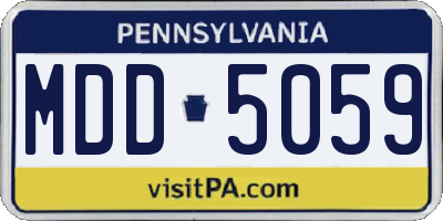 PA license plate MDD5059