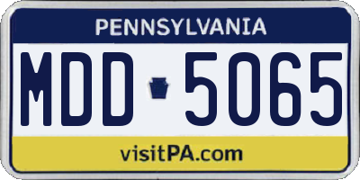 PA license plate MDD5065