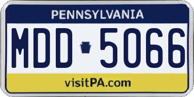 PA license plate MDD5066