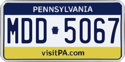 PA license plate MDD5067