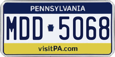 PA license plate MDD5068