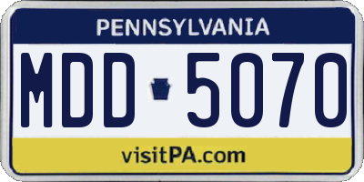 PA license plate MDD5070