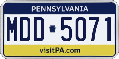 PA license plate MDD5071
