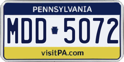 PA license plate MDD5072