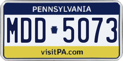 PA license plate MDD5073