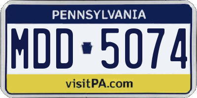PA license plate MDD5074