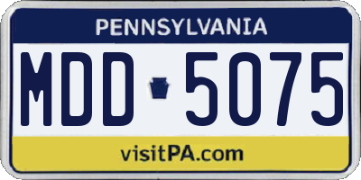 PA license plate MDD5075