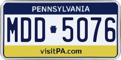 PA license plate MDD5076