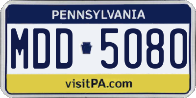 PA license plate MDD5080