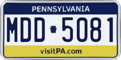PA license plate MDD5081