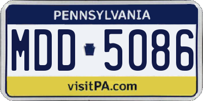 PA license plate MDD5086
