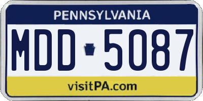 PA license plate MDD5087