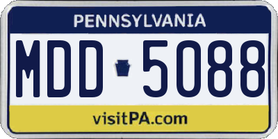PA license plate MDD5088