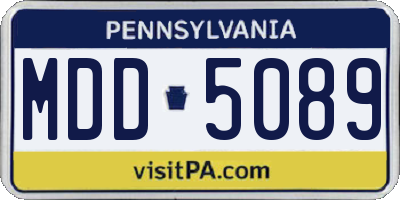 PA license plate MDD5089