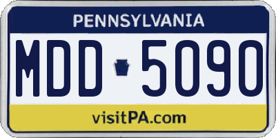 PA license plate MDD5090