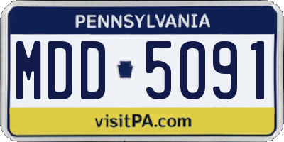 PA license plate MDD5091