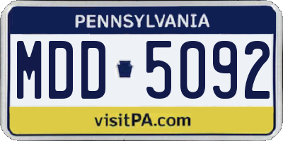 PA license plate MDD5092