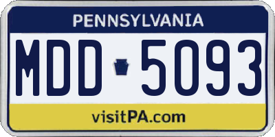 PA license plate MDD5093