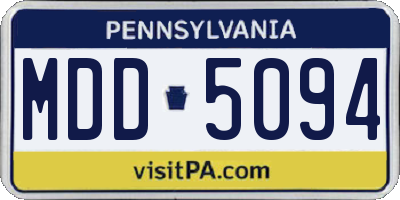 PA license plate MDD5094