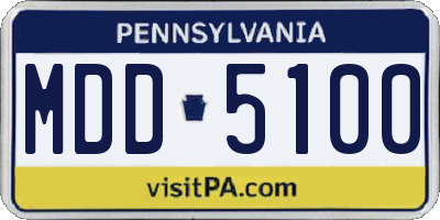 PA license plate MDD5100