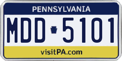 PA license plate MDD5101