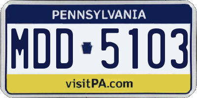 PA license plate MDD5103