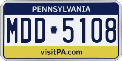 PA license plate MDD5108