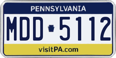 PA license plate MDD5112