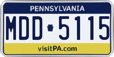 PA license plate MDD5115