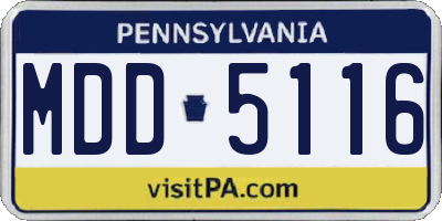 PA license plate MDD5116