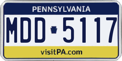PA license plate MDD5117