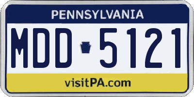PA license plate MDD5121