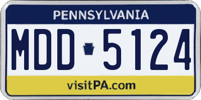 PA license plate MDD5124