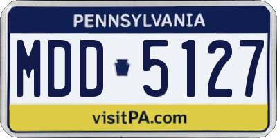 PA license plate MDD5127