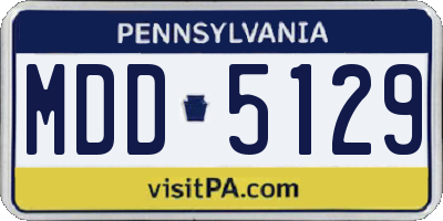PA license plate MDD5129