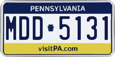 PA license plate MDD5131