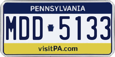 PA license plate MDD5133
