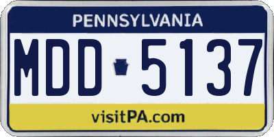PA license plate MDD5137