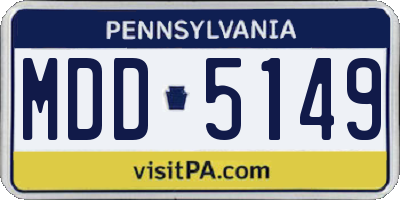 PA license plate MDD5149
